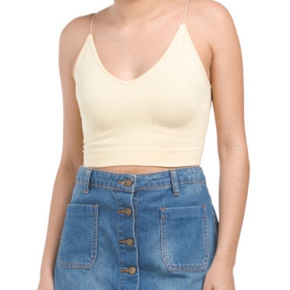 Free People Ribbed V Neck Brami Size XS/S - Picture 1 of 8